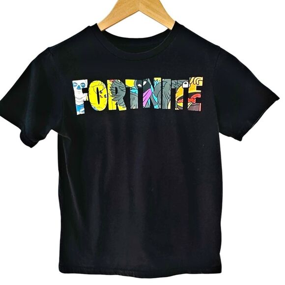 Fortnite Boys Kids Black Crewneck Short Sleeve Logo Graphic Tee. Youth Large. - Picture 2 of 7